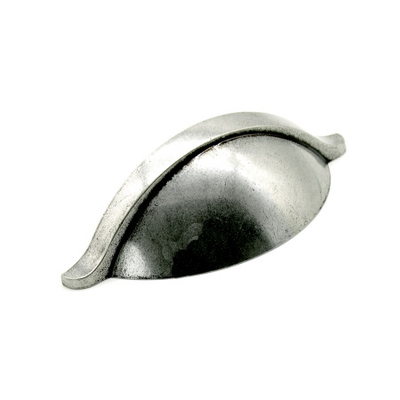 Ручка-ракушка Corsika, Глянцевое олово, 64/95 мм, Аутентик, Metakor, Бельгия